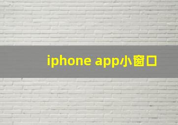 iphone app小窗口